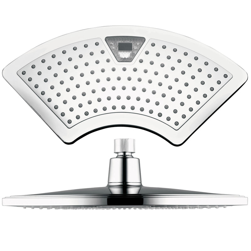 Dream Spa AquaFan 12 inch All-Chrome Rainfall-LED-Shower-Head with Color-Changing LED/LCD Temperature Display - NewNest Australia