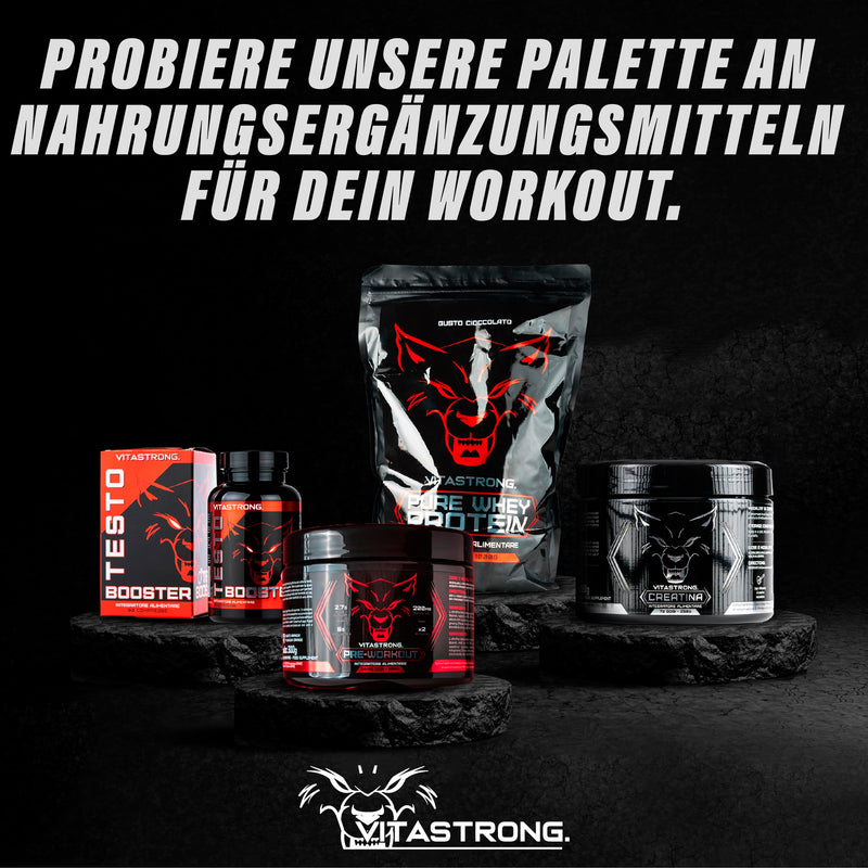 Pre Workout Booster Vitastrong - Booster Pre Workout with Beta Alanine + Caffeine & Taurine + Vitamin B - Preworkout for Extreme Pump - Drink Powder for Energy Drink - NewNest Australia