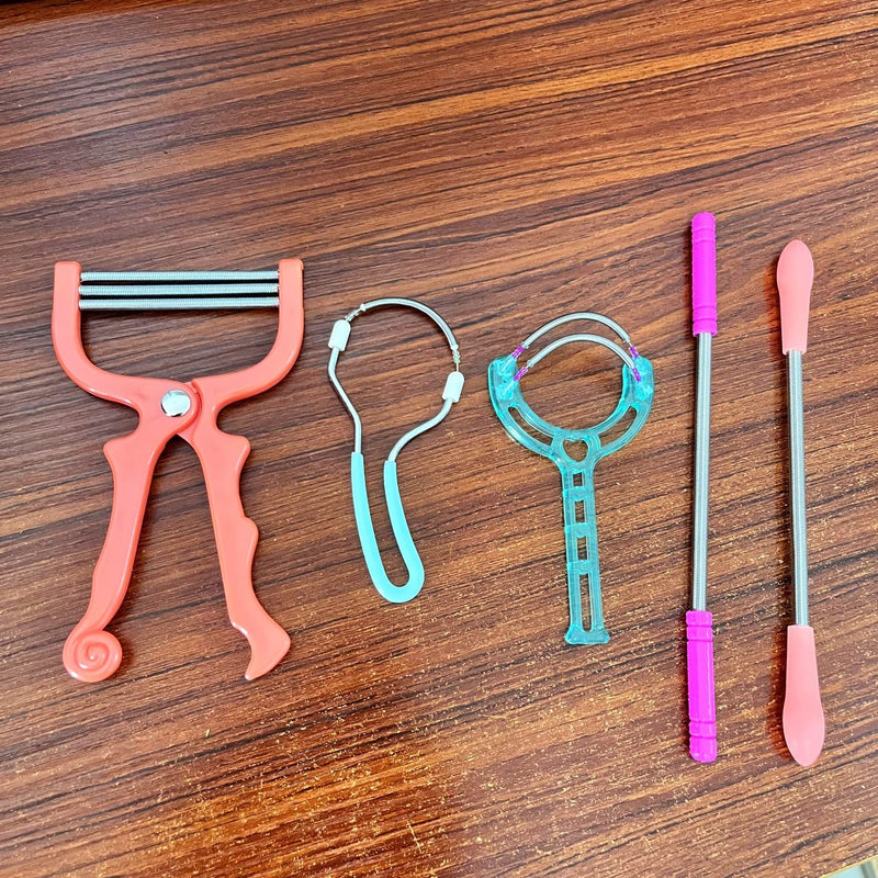 JZK 5 x Facial Hair Remover for Women Men Spring Threading Tool for Facial Hair/Upper Lip/Eyebrow Spring Facial Epilator Manual Women Facial Lint Remover - NewNest Australia
