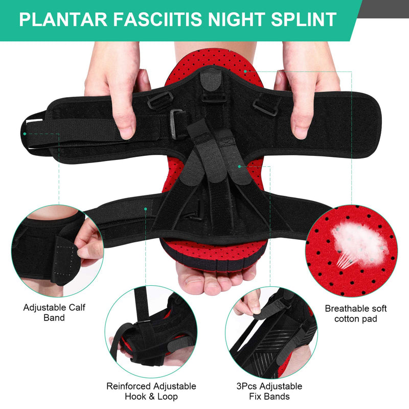 Healifty Plantar Fasciitis Night Splint Kit Adjustable Foot Drop Orthotic Brace with 2 Foot Pads 1 Massage Ball Foot Support Effective Relief from Plantar Tendonitis Pain Heel Arch Foot Pain - NewNest Australia