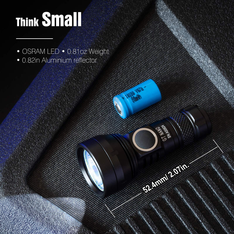 LUMINTOP GT Nano Keychain Flashlight 450 Lumens Mini Flashlight 300 Meters Beam Distance Compact Flashlight Powered by Single 10180 Li-ion Battery (Included) Aluminum - NewNest Australia