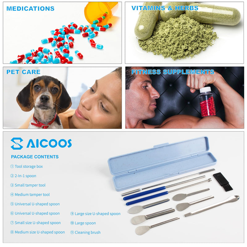 Capsule Filling Machine Kit For Pill Filler - Micro Spoon Spatula Tool For Gel Capsules Quick Filling Tray With Herbal Powder Tamper Tools Sizes #00 00 0 1 2 - NewNest Australia