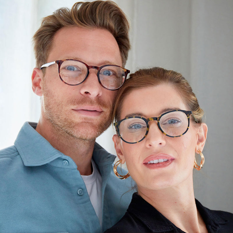 Opulize Met 4 Pack Reading Glasses Large Round Black Brown Gray Clear Men Women Spring Hinges RRRR60-127C Black / Brown / Gray / Clear +1.50 Diopter Single - NewNest Australia