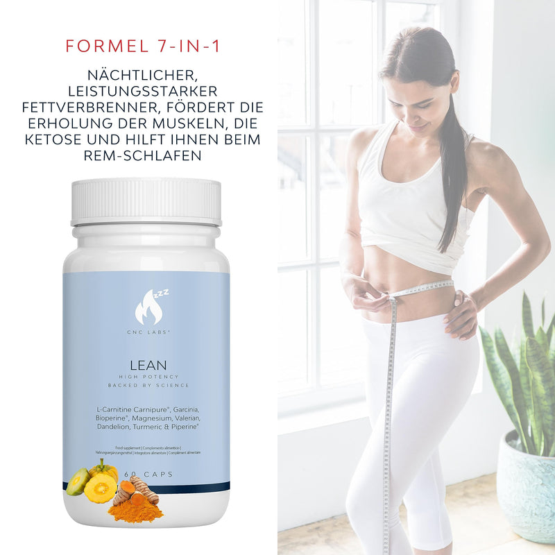 Lose Weight Fast Fat Burner Lean | Fat Burner & Muscle Recovery At Night Caffeine Free, Better Rem Sleep | L Carnitine, Garcinia, Bioperine, Turmeric, Valerian & Magnesium | High Dose & Vegan - NewNest Australia