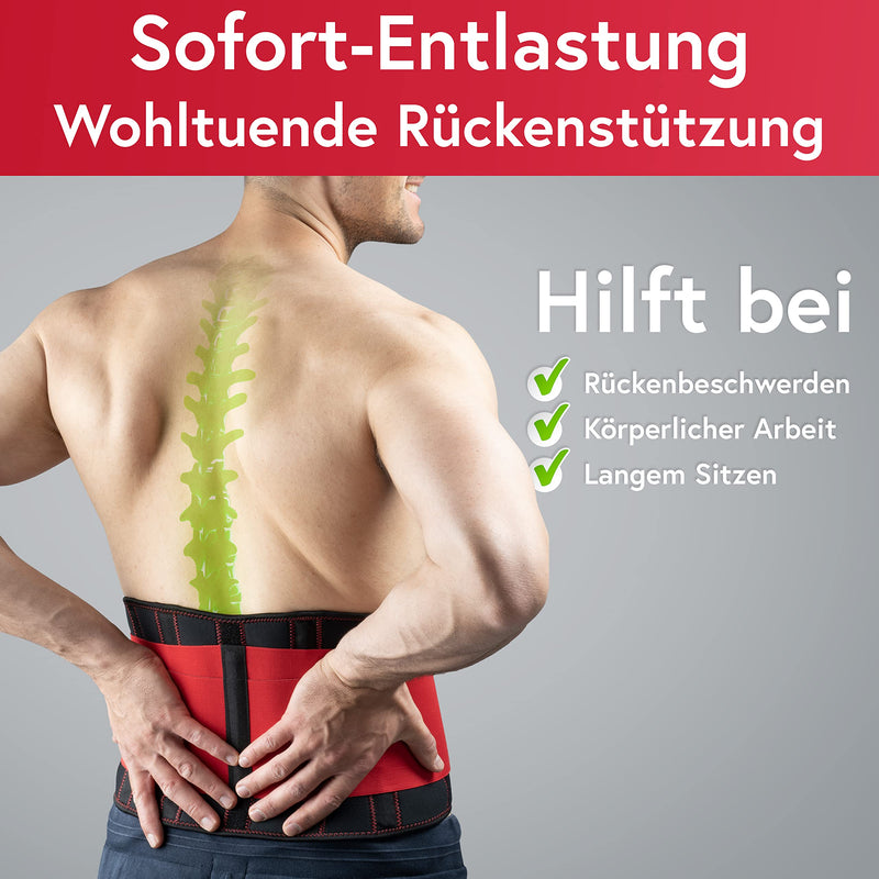 VIGO SPORTS back support machine washable - anti-sweat kidney belt for effective stabilization of the back - back support belt for men and women - warming lumbar support belt L red - NewNest Australia