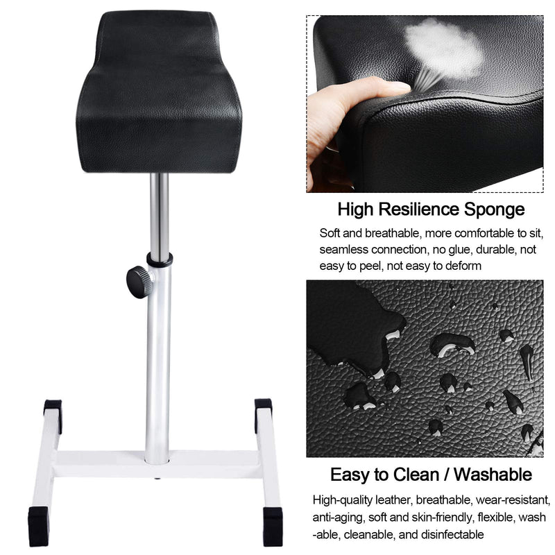 Kalolary 18-26 Inch Adjustable Pedicure Nail Footrest Manicure Foot Rest Stool Soft Pedicure Chair for Foot Resting Pedicure Beauty Salon or Home Selfcare（Black) Black - NewNest Australia