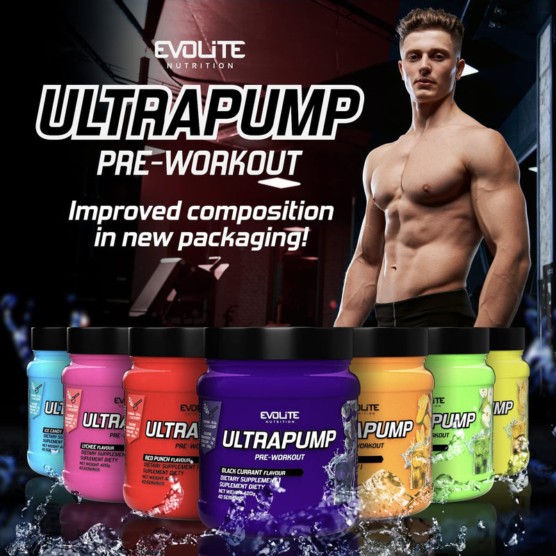 Evolite Nutrition Pre Workout Booster "Ultra Pump" 420 G - Booster Fitness Powder With Creatine Monohydrate And Caffeine - Preworkout - L Arginine - Beta Alanine - Citrulline - NewNest Australia