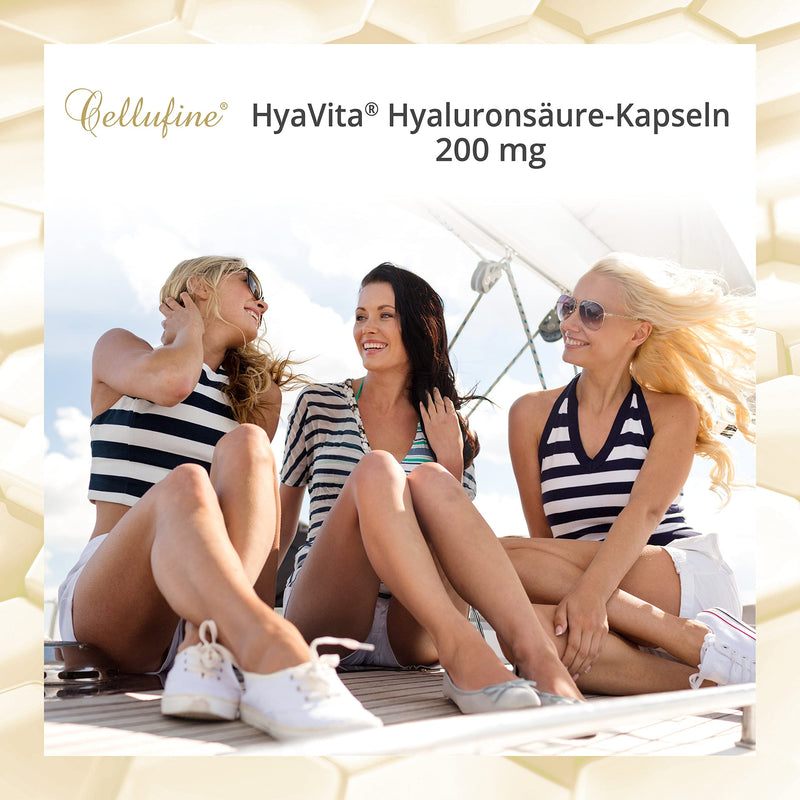 Cellufine® HyaVita Hyaluronic Acid 150 capsules - high dose, high molecular weight, gluten-free, vegan - 150 gluten-free capsules with HyaVita Hyaluronic Acid I natural & without preservatives - NewNest Australia