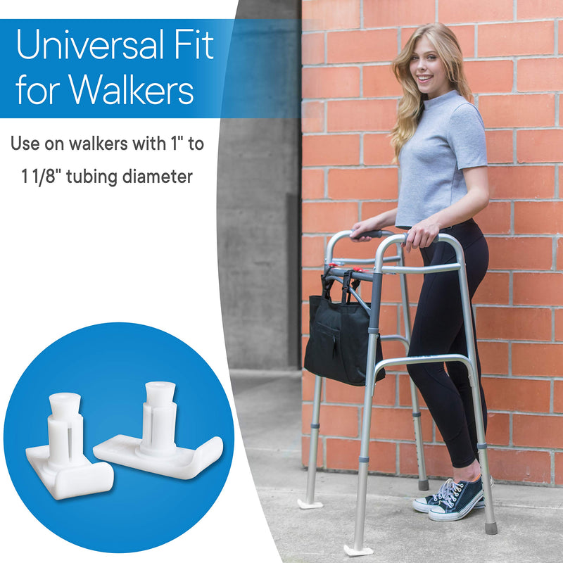 RMS Walker Glide Skis - Universal Fit for Most Walkers - Durable Coaster Gliders for Safety and Stability (1 Pair) - NewNest Australia