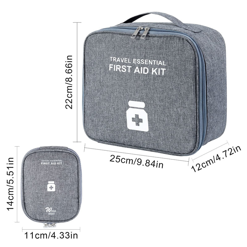 Pack Of 2 First Aid Bag, First Aid Kit, Empty Waterproof Large Capacity Medical Emergency Bag, Medicine Bag, Small Travel Pharmacy Bag, Travel Pharmacy Bag (Grey) - NewNest Australia