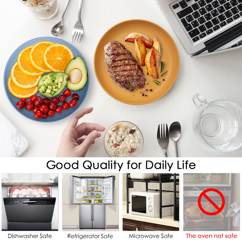 6pcs Unbreakable Dinner Plates Set, Plastic Plates Deep Camping Plates Set, 9 Inch Picnic Plates for Salad, Pasta, Party, Home, Office, Microwave and Dishwasher Safe 6pcs - NewNest Australia
