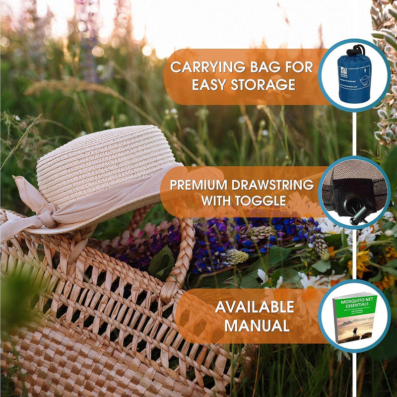 EVEN NATURALS Head Mosquito Net - Insect Repellent, Garden Netting Smidge Insect Repellent, Extra Fine Holes, Insect Netting, Bug Face Shield, Soft Durable Fly Screen, Protection for Insects 1-pack - NewNest Australia
