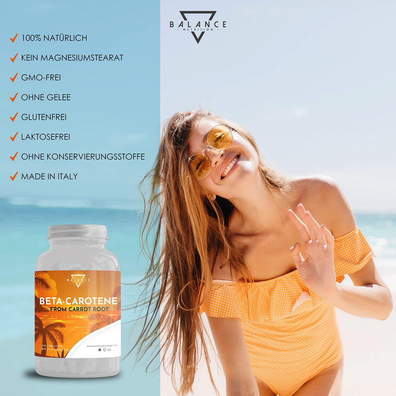 BETA CAROTINE - 240 TABLETS (8 months) | tanning capsules | Carotene capsules, high-dose tan, made from carrot extract Vitamin A high dose | 100% natural - NewNest Australia