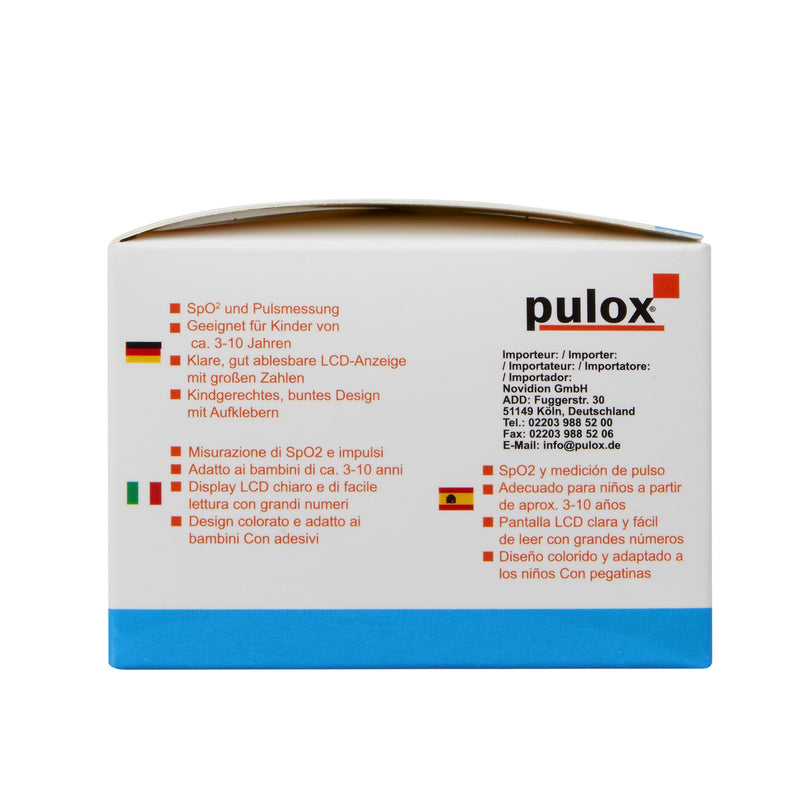 Pulox PO-230 in green, pulse oximeter for children, with adhesive pattern, measurement of oxygen saturation and heart rate - NewNest Australia