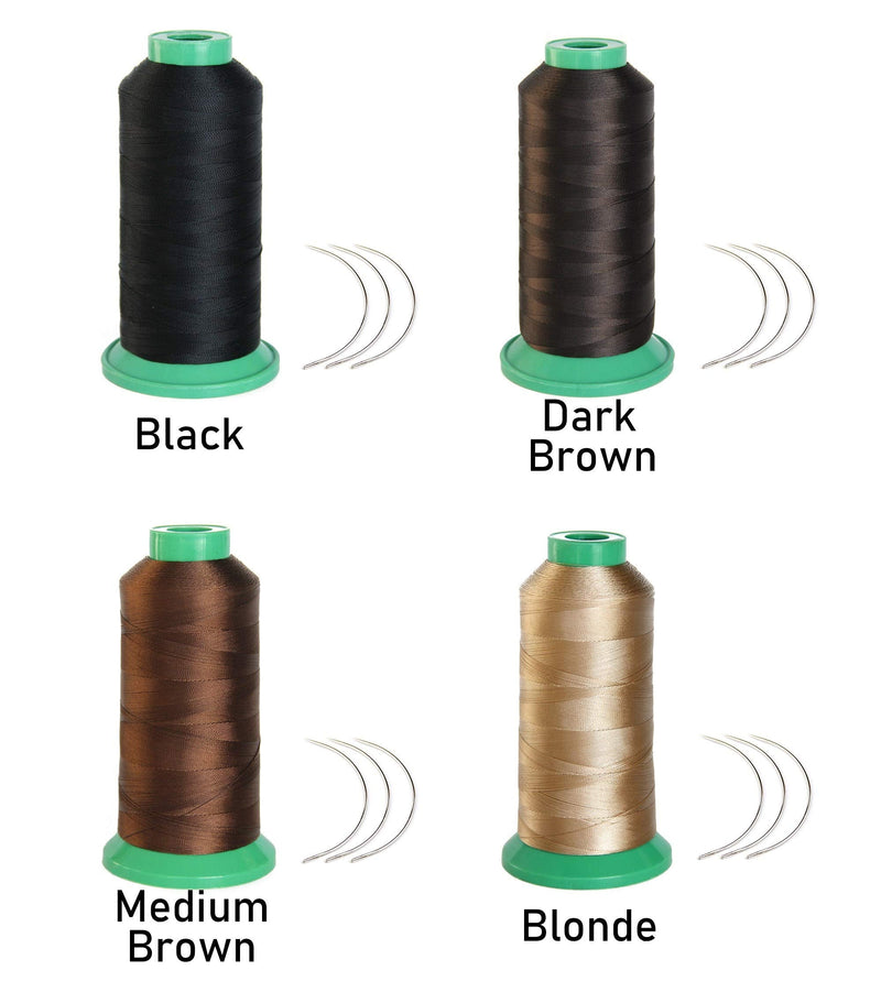 Young Hair 1700 Meters Elastic Nylon Sewing Thread 3pcs 9cm Curl Needles for Wig Making(Blonde) 4 Piece Set Blonde - NewNest Australia