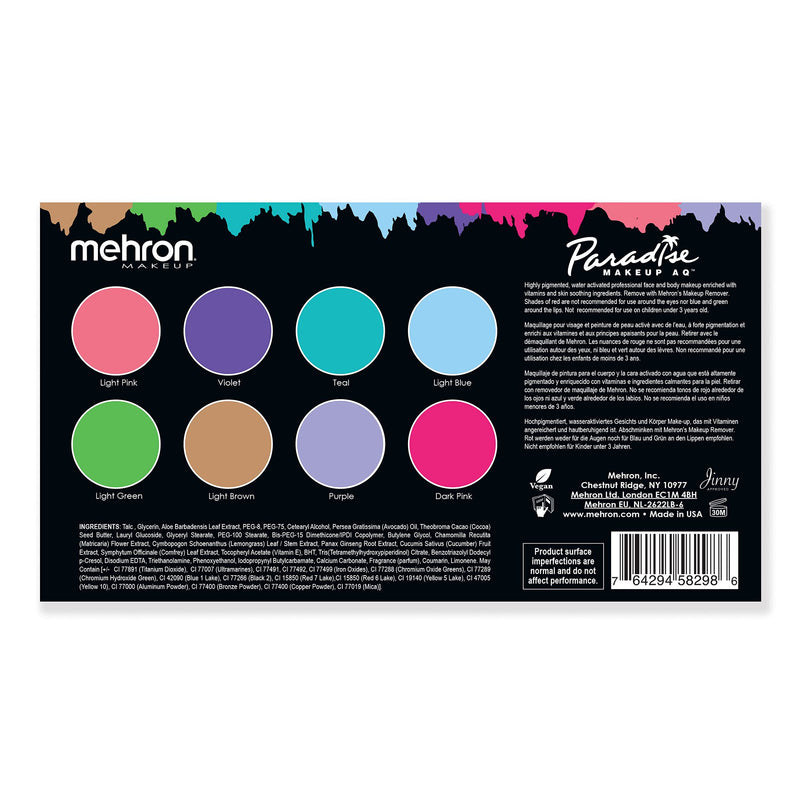 Mehron Face Paint Palette with 8 Colors By Paradise Makeup Aq (Pastel) Pastel - NewNest Australia