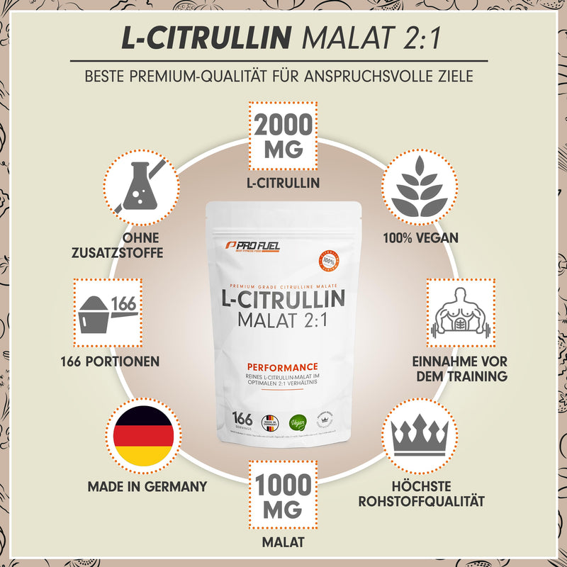 L-Citrulline Malate 2:1 Powder 500 G, Optimal High Dosage, Perfect Solubility, Ideal As A Supplement Before Training (Pre-Workout), Highest Purity, Laboratory Tested, No Additives, 100% Vegan - NewNest Australia