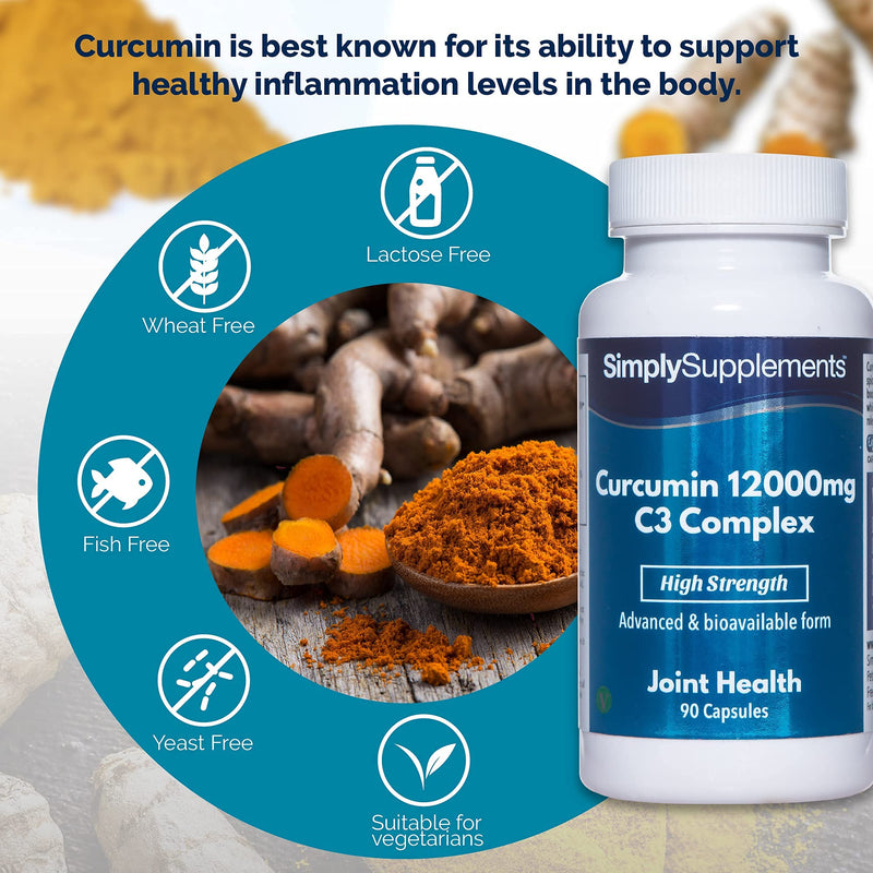 Curcumin Capsules with Bioperine Black Pepper Extract | Vegan & Vegetarian Friendly | Active Ingredient of Turmeric | 90 Capsules = Up to 3 Month Supply - NewNest Australia