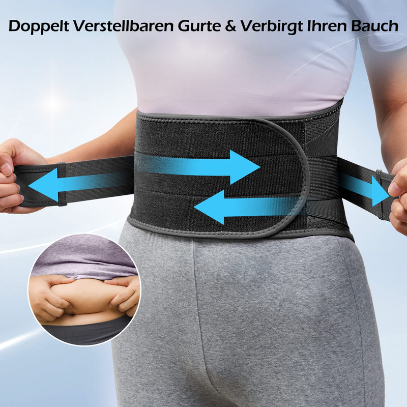 FREETOO Back Brace for Men and Women, Breathable Back Support Belt, Back Strap with 5 Stays for Sports, M (Waist: 90-105 cm) Black - NewNest Australia