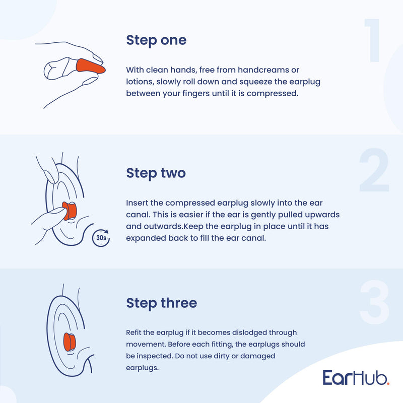 EarHub - Premium Soft Foam Earplugs Orange SNR 34dB - 10 Pairs of Noise Cancelling Foam Great for Sleep, Flying and Concerts. Reusable Protection for Your Ears - for A Calmer, Quiet Experience. - NewNest Australia
