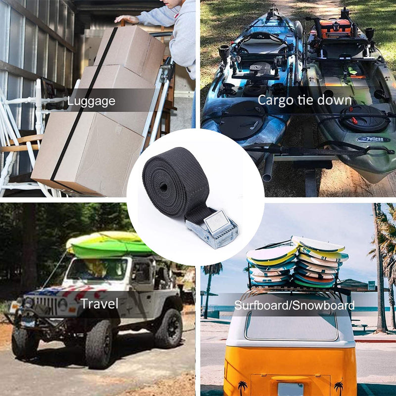 Opiytou 78in Battery Tie Down Strap, Battery Box Hold Down Lashing Straps Kit with Stainless Steel Cam Buckle, Stainless Steel Deck Loop Mounts, SS Screws - NewNest Australia