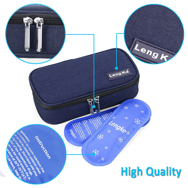 YOUSHARES Insulin Travel Case - Insulated Medication Cooler Travel Bag for Diabetic Insulin Pen and Vials Storage with 2 Cooling Ice Packs (Blue) Case Blue - NewNest Australia