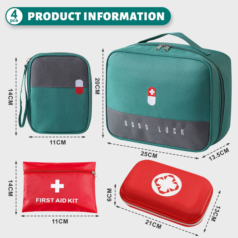 Yutuy Pack Of 4 Medicine Bag, Large Capacity Emergency Bag, Empty Waterproof First Aid Bag For Home, Office, Travel, Outdoor, Portable Caregiver Bag, Travel Pharmacy Bag, First Aid Bag - NewNest Australia
