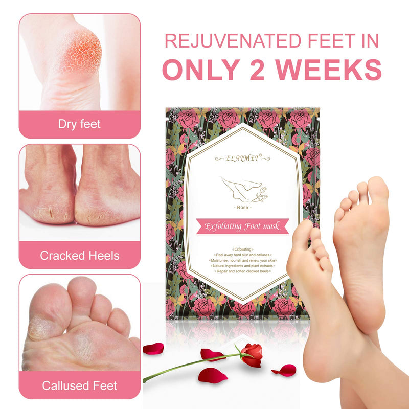 3 Pack Foot Peel Mask, Foot Peel Mask for hard skin, Remove callus peel and dead skin foot mask, Foot remover membrane suit, foot peeling mask Peeling Care (Rose) Rose - NewNest Australia