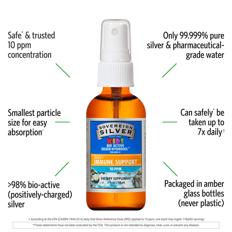 Sovereign Silver Bio-Active Silver Hydrosol for Kids Immune Support – Fine Mist, 2 oz. - NewNest Australia
