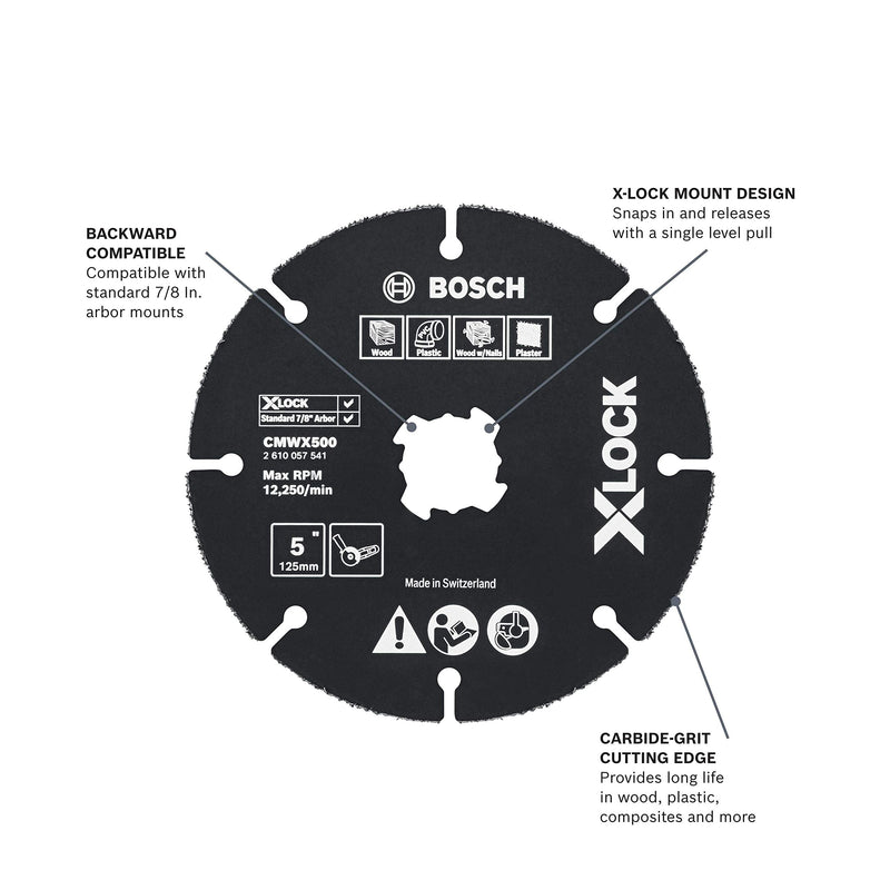 BOSCH CMWX500 5 In. X-LOCK Carbide Multi-Wheel - NewNest Australia