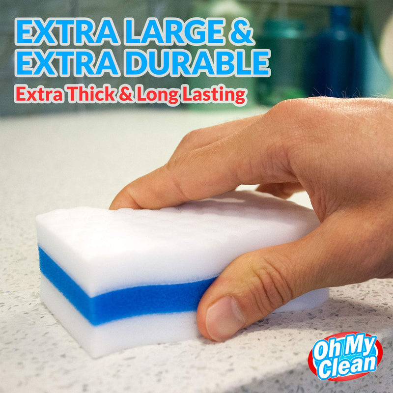 (25 Pack) Extra Durable Eraser Sponge - Extra Thick, Long Lasting, Premium Melamine Sponges in Bulk - Multi-Purpose Power Scrubber - Bathroom, Kitchen, Floor, Bathtub, Toilet, Baseboard, Wall Cleaner 25 - NewNest Australia