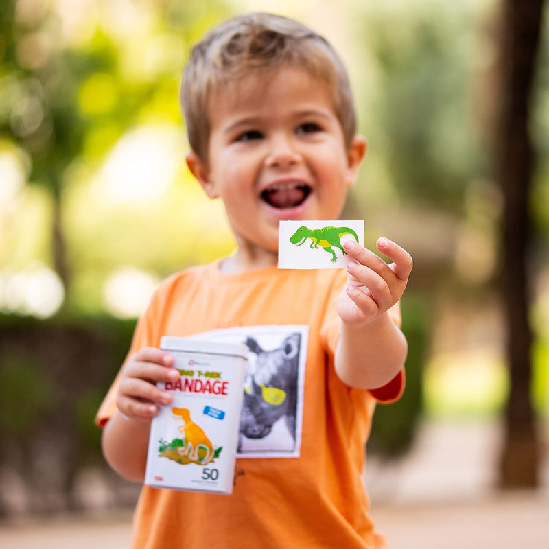 BioSwiss Kids Bandaids | 24pcs Self-Adhesive Sterile Unique Shaped Bandages Colorful Funny Cute Toddler Girls & Boys, Adults First Aid, Protect Scrapes and Cuts | Wellness for Everyone (Dino T-Rex) Dino - NewNest Australia