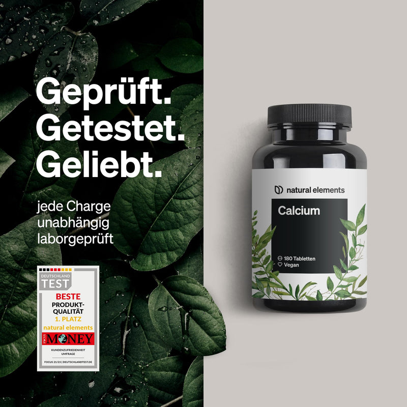 Calcium tablets - 800 mg calcium from calcium carbonate per daily dose - 180 tablets for 3 months - vegan, high dosage, without unwanted additives - produced in Germany & laboratory tested - NewNest Australia