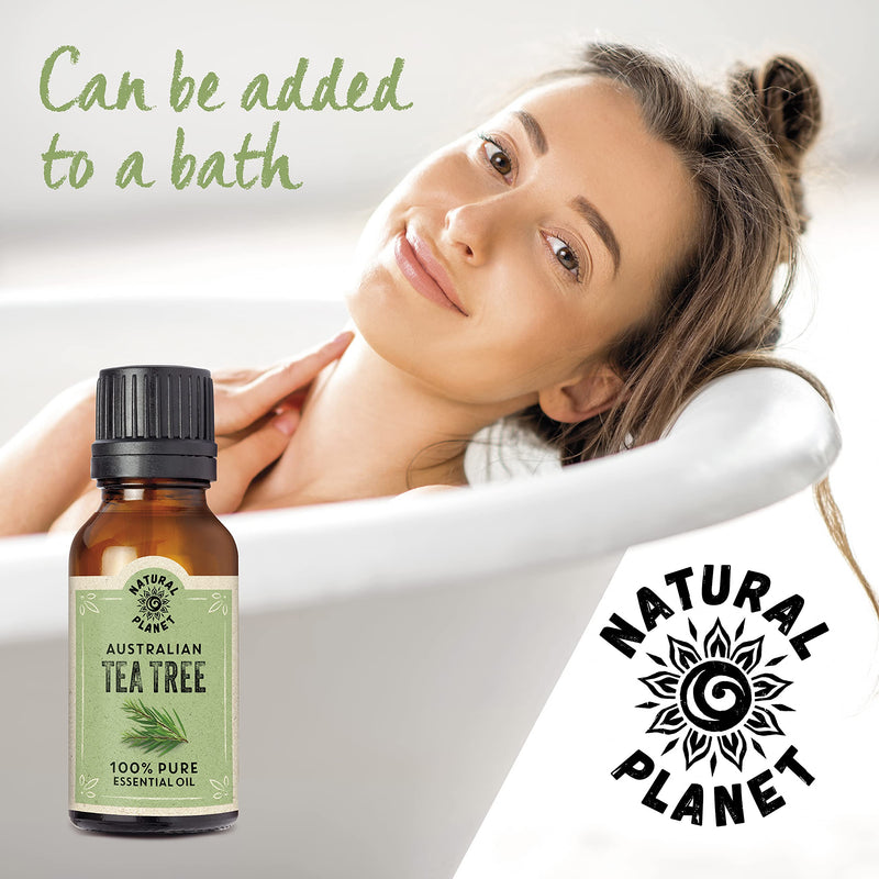 Natural Planet Australian Tea Tree Essential Oil 15ML Size Natural 100% Pure & Undiluted Skin, Therapeutic Grade, Hair, Face & Nails Therapeutic Cruelty Free - NewNest Australia