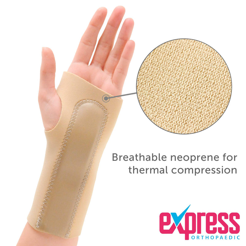 Express Orthopaedic® - Medically Approved Neoprene Wrist Support Splint With Palm Stay & Grip Tab Fastenings - Carpal Tunnel, RSI, Arthritis (MED - Wrist Circ:15-17cm, LEFT) MED - Wrist Circ:15-17cm - NewNest Australia