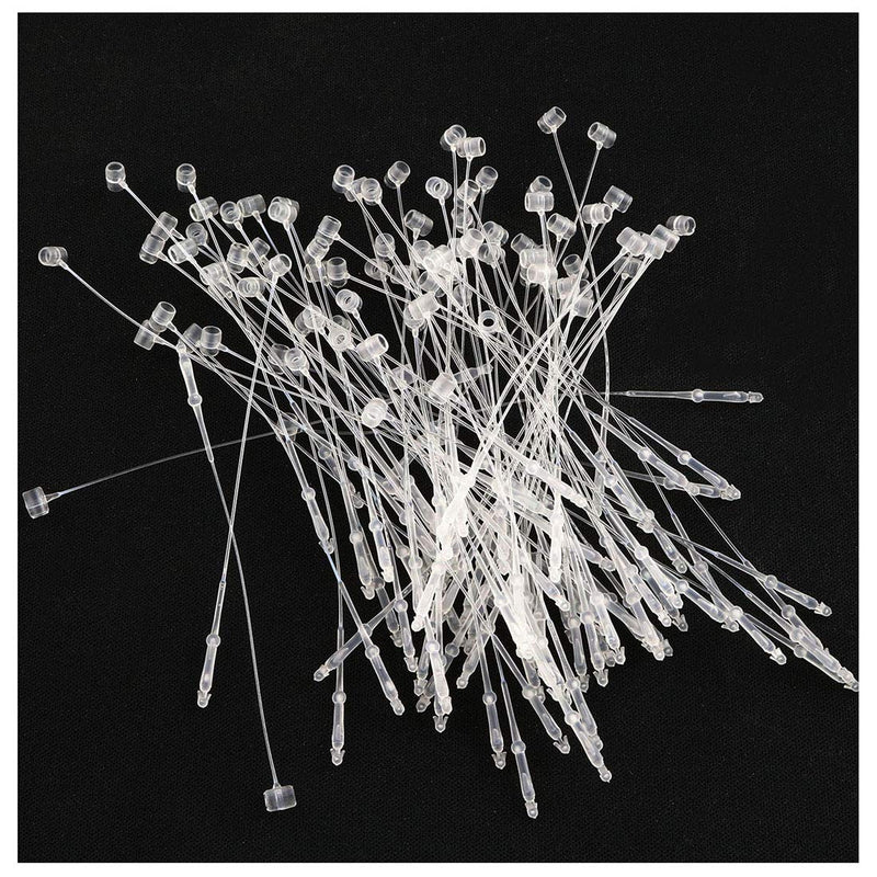 DZS Elec 2000pcs 3" Plastic Fastener Hang Tag Snap Lock Round Head Hand Threading Pin Button for Retail Clothing Transparent - NewNest Australia