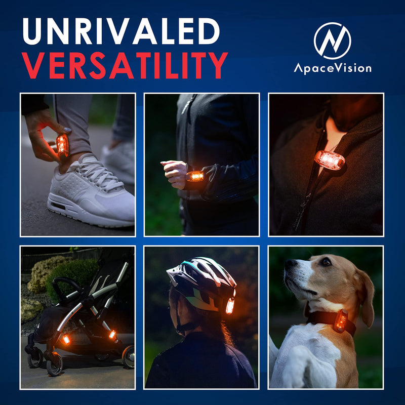 LED Safety Light (2 Pack) + Free Bonuses | Clip On Strobe/Running Lights for Runners, Dogs, Bike, Walking | The Best High Visibility Accessories for Your Reflective Gear, Bicycle etc Orange - NewNest Australia