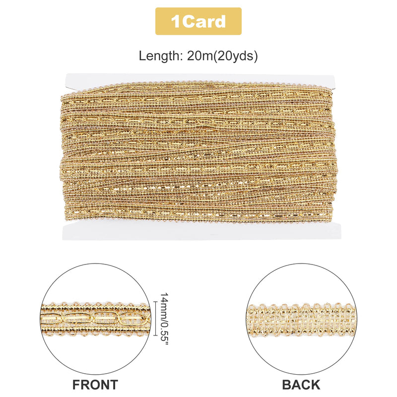 PH PandaHall 20m/21.8 Gimp Braid Trim 14mm/0.5" Shiny Lurex Trim Gold Decorative Fabric Ribbon Metallic Braid Lace Trim for Costume DIY Sewing Craft Embellishment Upholstery Home Decor 0.5" Width - NewNest Australia