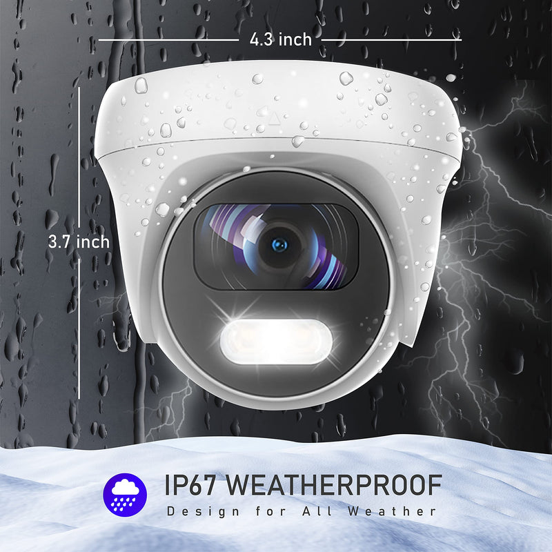 5MP Lite/ 2MP 24/7 Full-Color HD TVI/CVI/AHD/CVI Turret Dome CCTV Security Camera, Indoor Outdoor Color Night Vision Waterproof Analog Surveillance Camera 2.8mm Lens - NewNest Australia