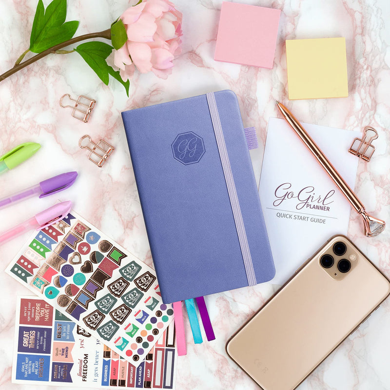 GoGirl Planner and Organizer for Women – Pocket Size Weekly Planner, Goals Journal & Agenda to Improve Time Management, Productivity & Live Happier. Undated – Start Anytime, Lasts 1 Year - Lavender Pocket (3.5'' x 6.2'') - NewNest Australia