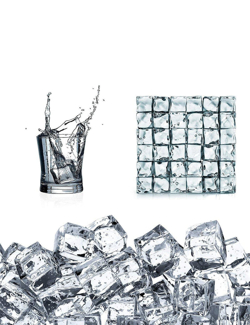 DomeStar Clear Fake Ice Cubes, 20 PCS 0.8" Plastic Ice Cubes Acrylic Clear Ice Rock Diamond Crystals Square Fake Ice Cubes Display for Home Decoration Wedding Centerpiece Vase Fillers 0.8 inch - NewNest Australia