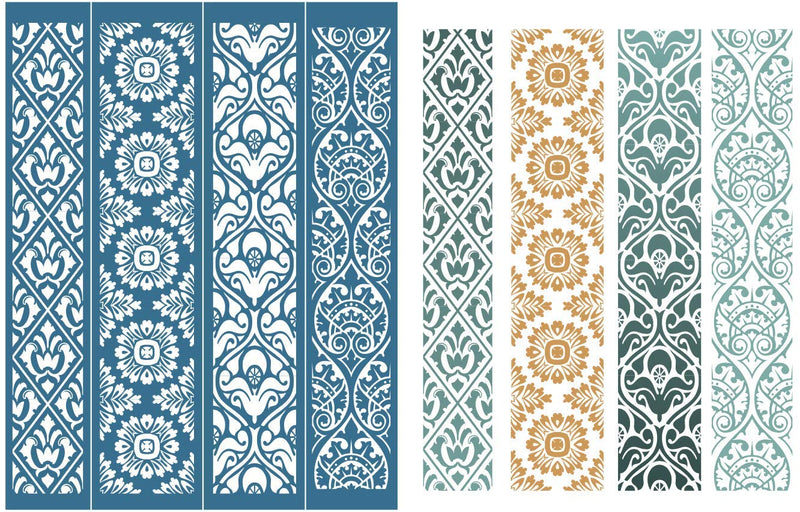 Alinacutle Silkscreen Stencil,Reusable Self-Adhesive Silk Screen Printing, for Printing on Wood / Fabric / Paper, Home Decoration, 8.5" x 11" (4pc Borders) 4pc Borders - NewNest Australia