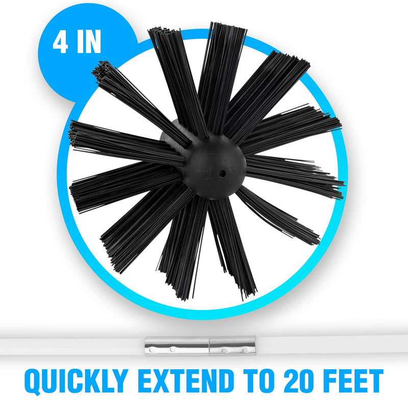 Dryer Vent Cleaner Kit -(20-Feet) Innovative Lint Remover Reusable Strong Nylon| Flexible Lint Brush with Drill Attachment for Faster Cleaning - NewNest Australia