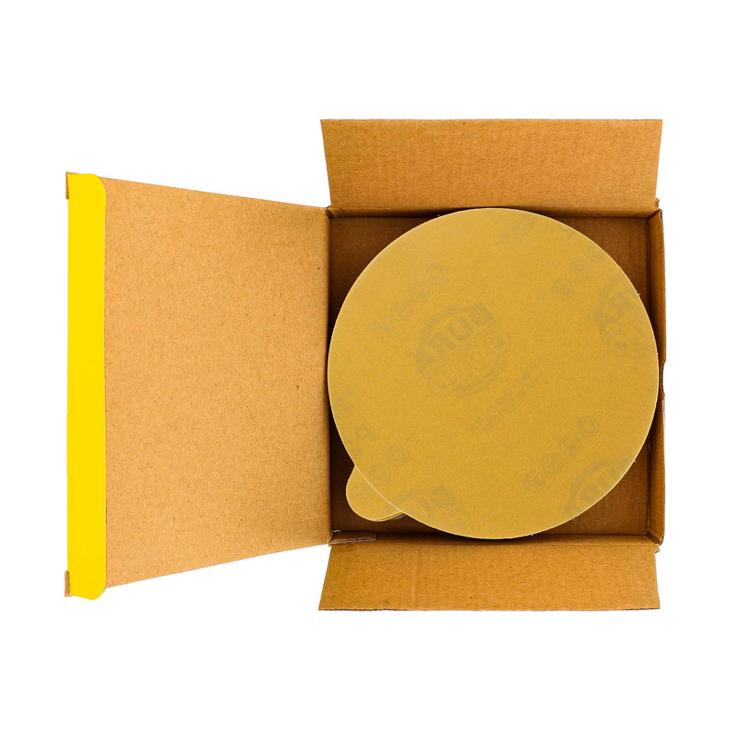 Dura-Gold Premium - 240 Grit 6" Gold PSA Self Adhesive Stickyback Sanding Discs for DA Sanders - Box of 50 Sandpaper Finishing Discs for Automotive and Woodworking 240-Grit - NewNest Australia