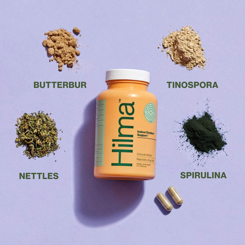 Hilma Natural Sinus Support - Allergy Relief with Butterbur, Stinging Nettles & Spirulina - Non-Drowsy - Organic, Clinically Proven Ingredients - 120 Vegan Capsules 120 Count (Pack of 1) - NewNest Australia