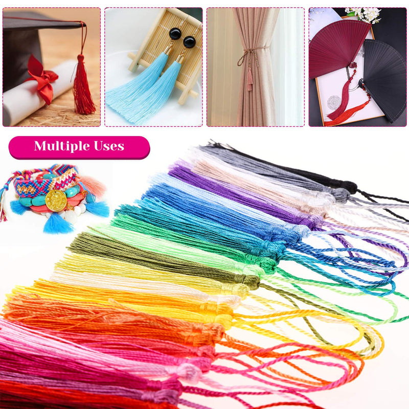 Tassels, Cridoz 120Pcs Bookmark Tassels Silky Handmade Soft Craft Mini Tassels with Loops for Bookmarks, Crafts and Jewelry Making, 30 Colors - NewNest Australia