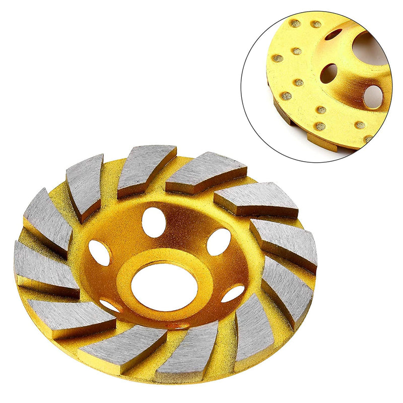 3pcs-4 Inch Concrete Stone Ceramic Turbo Diamond Grinding Cup Wheel,12 Segs Heavy Duty Angle Grinder Wheels for Angle Grinder(Yellow) - NewNest Australia