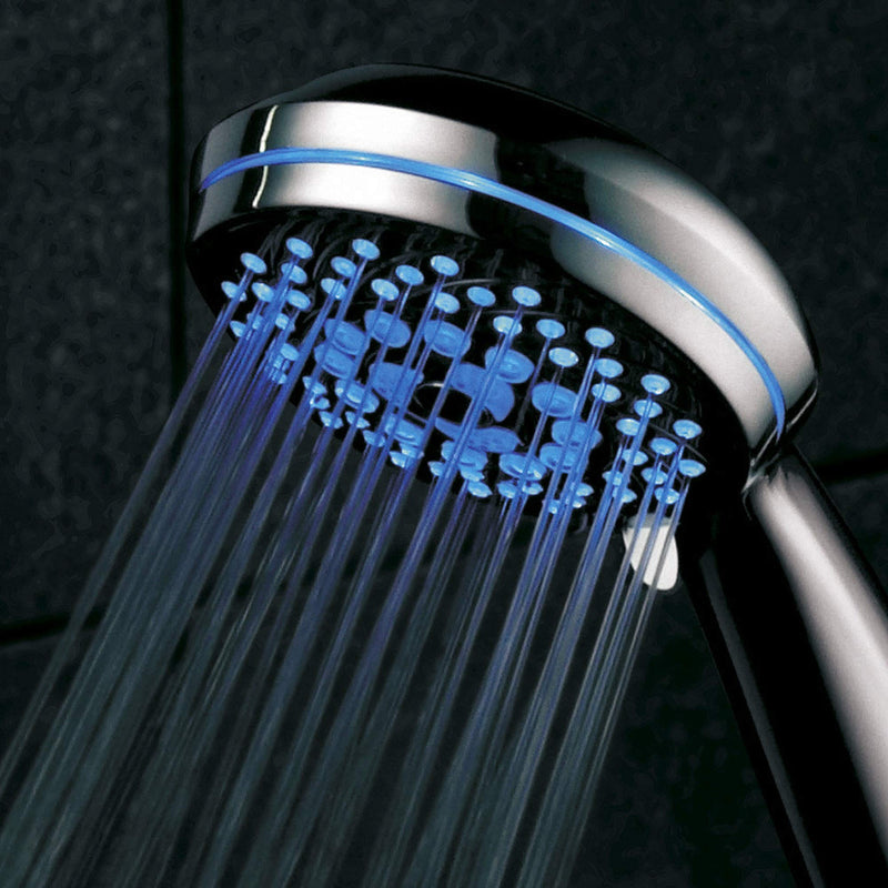 HotelSpa SpectrumTM Ultra-Luxury 7-setting / 7-color LED Handheld Shower-Head with Chrome Face. 7 colors of LED Lights change automatically every few seconds. - NewNest Australia