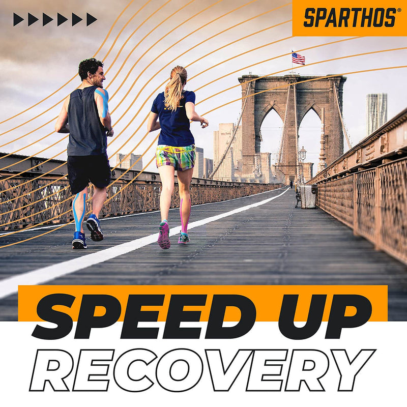 Sparthos Kinesiology Tape - Incredible Support for Athletic Sports and Recovery - Free Kinesiology Taping Guide! - Uncut 2 inch x 16.4 feet Roll A) Desert Beige + FREE Taping Guide - NewNest Australia