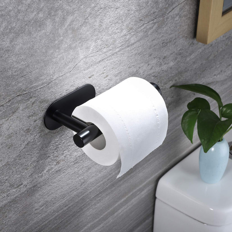 Taozun Self Adhesive Toilet Paper Holder - Black Toilet Paper Roll Holder Stainless Steel Toilet Roll Holder for Bathroom, Stick on Wall 1 - NewNest Australia